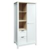 Modern Bedroom Storage Wardrobe With Hanging Rods, 2 Drawers, Open Shelves, Sliding Door - White - Image 6