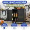 Heavy Duty Metal Garage Storage Cabinet With Wheels Sturdy Tool Storage Solution In Steel - Black - Image 11