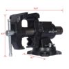 5" Multi Jaw Rotating Bench Vise, 360 Degree Swivel Clamp Metal - Black - Image 3