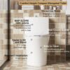 Elegant One Piece Toilet With Tornado Dual Flush, Siphonic S Trap 12", Soft Close Seat, Dual Flush, Ada Height, Glossy - Gloss White - Image 8
