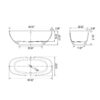 Soaking Bathtub, Freestanding, Solid Surface - Matte White - Image 11