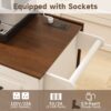 Kitchen Island Cart With Foldable Tabletop & Drop Leaf Mobile Breakfast Bar With Wood Top And Storage - White / Walnut - Image 6