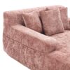 Chenille Interior Lazy Sofa Chaise Lounge Armchair With Pillows And Armrests - Pink - Image 6