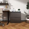 Premium 2 Drawer Metal Lateral File Cabinet With Lock Steel Wide Horizontal Filing Cabinets For Home Office - Black - Image 2