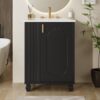 Classic Retro 24" Bathroom Vanity With Sink, Door Shelf, Side Open Storage Frame, Soft Closing Door - Black - Image 5