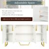 Modern Sideboard With Four Doors, Metal Handles & Legs And Adjustable Shelves Kitchen Cabinet - White - Image 7