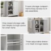 Classic Freestanding Bathroom And Kitchen Storage Cabinet With Adjustable Shelves - White - Image 13