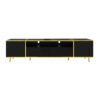 Modern TV Stand For TVs Up To 80", Entertainment Center With 2 Shelves And LED Lights, TV Storage Cabinet With 2 Drawers, 2 Cabinets And Metal Legs For Living Room - Black - Image 11