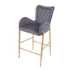 Velvet Fabric Counter Height Bar Stools (Set of 2) With Legs And Footrests, 28.75" - Gray - Image 12