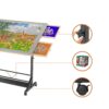 360 Degree Tilting Wooden Puzzle Table With 1500 Pieces, Rolling Design With Adjustable Height, Drawer, And Protective Cover - Black / Natural Wood - Image 6