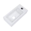 Modern Ceramic Rectangle Wall Mount Bathroom Sink With Single Faucet Hole - White - Image 4