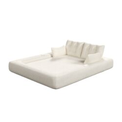 Human Dog Bed, Lazy Sofa Couch, Multifunctional Foldable Sofa Bed, 3 In 1 Teddy Fabric Sleeper Sofa Bed For Living Room Guest Bed, Playroom - Beige