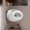 Modern Egg Shape Toilet 1.28 Gpf Single Flush Ceramic - White - Image 8