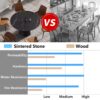 Modern Artificial Stone Round Carbon Steel Base Dining Table, Can Accommodate 6 People - Black - Image 5