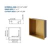 12" X 12" Stainless Steel Shower Niche With Seamless Design For Bathroom Storage - Gold - Image 3