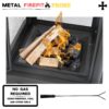 Heavy Duty Garden Metal Outdoor Heating Furnace Fire Pit With Rotating Tray - Black - Image 6