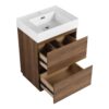 Modern Freestanding Bathroom Vanity With Single Undermount Sink And Double Drawers - Brown - Image 16