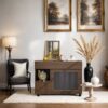 Furniture Style Multi Use Cat Litter Box House With Storage - Walnut - Image 7