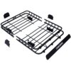 Motoring Rooftop Cargo Carrier Basket Steel 42" Universal Fit Roof Rack - Black - Image 17