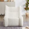 Bean Bag Chair For Adults, Lazy Floor Sofa Couch Memory Foam Bean Bag Sofas Chenille Fabric Reading Chair Comfortable Corner Lounge Sofa For Living Room - White - Image 12
