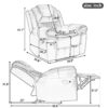 3 Pieces Recliner Sofa Sets Home Theater Seating Manual Recliner Chair With Center Console And Led Light Strip For Living Room - Black - Image 2
