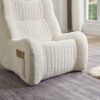 Bean Bag Chair For Adults, Lazy Floor Sofa Couch Memory Foam Bean Bag Sofas Chenille Fabric Reading Chair Comfortable Corner Lounge Sofa For Living Room - White - Image 15