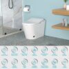 Smart Bidet Toilet Combo With Auto Open & Close, Heated Seat, Foot Sensor Flush, LED Display, Ceramic - White - Image 5