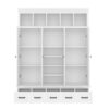 Hall Tree With Bench And 5 Storage Cubbies, Modern Entryway Storage Organizer Cabinet With 4 Doors, 5 Drawers And Adjustable Shelves For Hallway, Entryway, Living Room - White - Image 11