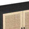 Elegant And Functional 4 Door Rattan Decorative Storage Cabinet For Bedroom, Living Room - Black - Image 10