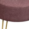 Ottoman, Pouf, Footrest, Foot Stool, Round Metal Legs, Contemporary, Modern - Pink / Gold - Image 6