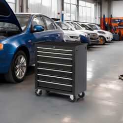 7 Drawer Rolling Tool Chest With Wheels, Multifunctional Tool Box And Storage Cabinet For Garage, Workshop, Or Repair Shop - Black