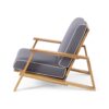 Patio Lounge Chair, Outdoor Club Chair - Dark Gray / Teak - Image 8