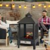 Heavy Duty Garden Metal Outdoor Heating Furnace Fire Pit With Rotating Tray - Black - Image 4