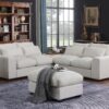 Tatman - Linen Blend Sectional With 2 Ottomans - Beige - Image 2