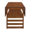 5 Piece Extendable Wood Square Dining Table Set With 2 Drop Leaves, Compact Storage Shelf Kitchen Table Set With Upholstered Chairs For 4 - Brown - Image 14