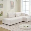 Jessica - Lamb Wool Right Facing Sectional Sofa With Chaise - Beige - Image 9