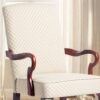Delaney - Gooseneck Arm Chair Diamond Jacquard Fabric - Beige - Image 5
