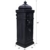 Mailboxs Residential Large Capacity Letter Box Aluminum Outdoor Rainproof Postbox Statue - Black - Image 3
