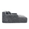 Chenille Interior Lazy Sofa Chaise Longue Armchair With 3 Pillows And Armrests - Gray - Image 13