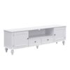 Modern TV Stand For TVs Up To 80", Entertainment Center With Open Compartment, TV Storage Cabinet With 2 Drawers, 2 Cabinets And 5 Solid Legs For Living Room - White - Image 5