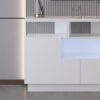 Alexa - Contemporary TV Stand With Lights In Glossy Melamine - White - Image 6