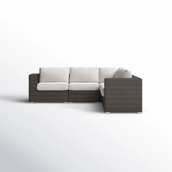 Luxury Outdoor Sectional Lounge Set With UV Resistant Cushions - Brown Mix