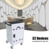 30 And 2 Bay Mobile School Charging Cart Station For Chromebook, Tablet And Laptop Computer With Power Strip Included - Antique White - Image 2