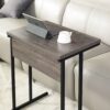 Mona - Rustic Wood Top And Metal Base TV Tray With Water And Heat Resistance - Gray - Image 4