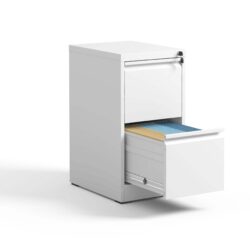 2 Drawer Vertical File Cabinet With Lock For A4 Legal / Letter Size - White