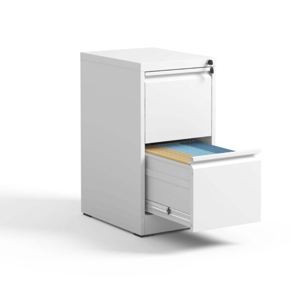 2 Drawer Vertical File Cabinet With Lock For A4 Legal / Letter Size - White