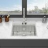 25" Drop In Kitchen Sink Stainless Steel 16 Gauge Workstation Single Bowl - Gray - Image 4