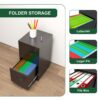Modern 2 Drawer Metal Vertical File Cabinet With Lock And Card Slot For Office And Home Use - Black - Image 11