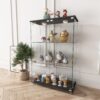 Modern Display Cabinet With LED Lights, Tempered Glass 2 Door Storage Case With 3 Shelves For Living Room Or Bedroom - Transparent - Image 7