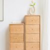 Free-Standing Corner Storage Cabinet For Living Room, Three Drawers - Solid Oak - Image 8